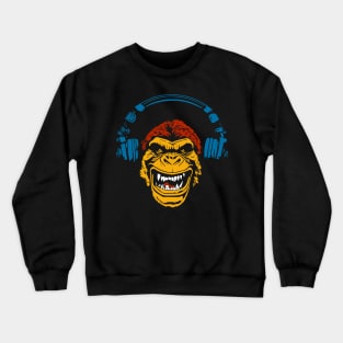 gorilla in the headphones Crewneck Sweatshirt